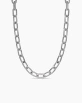 DY Madison® Chain Necklace in Sterling Silver with Diamonds, 11mm